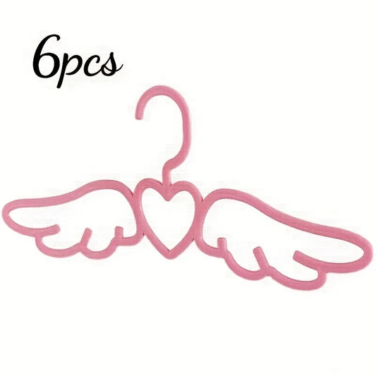 6PCS Kids’ Angel Wing Clothes Hangers – Cute & Functional Organizers for Girls’ Room