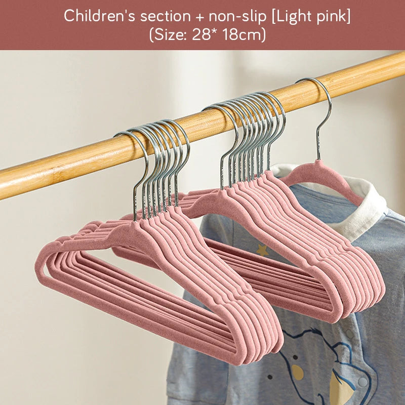 Velvet Non-Slip Baby Clothes Hangers – Perfect for Kids’ Rooms