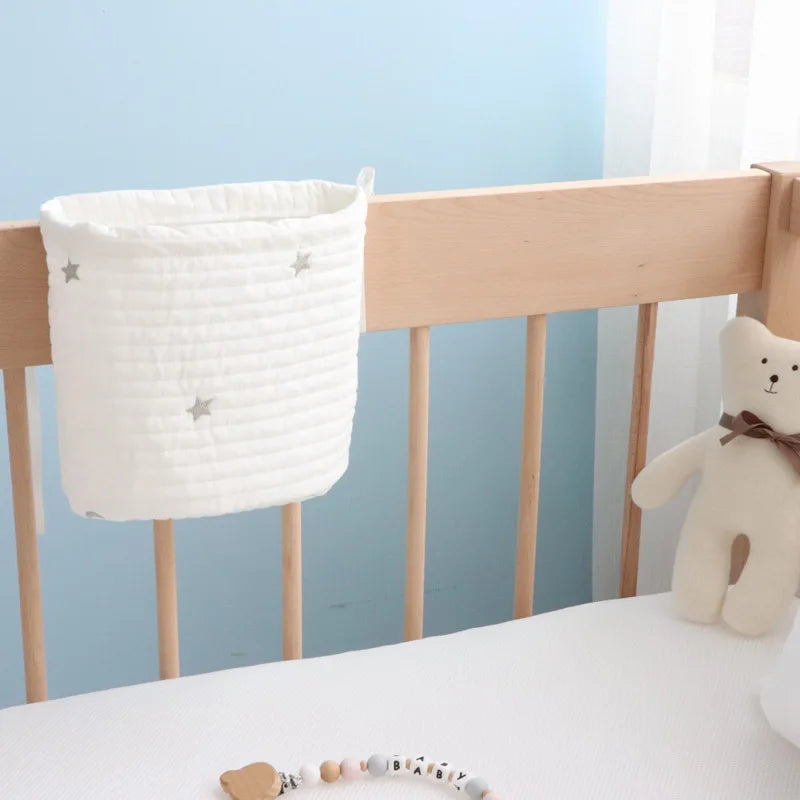 Baby Crib Hanging Organizer Bag – Bedside Storage for Diapers, Toys & Essentials