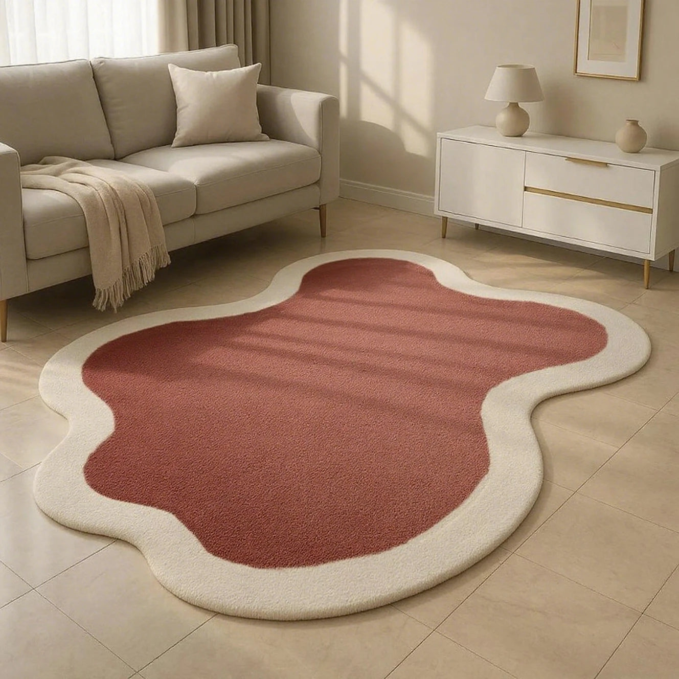 Nordic-Style Plush Area Rug – Soft, Thick, and Washable for Bedroom & Living Room