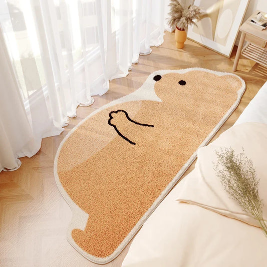 Cartoon Plush Shaped Rug for Children’s Bedroom – Soft Thickened Carpet for Cozy Play & Bedside Decor