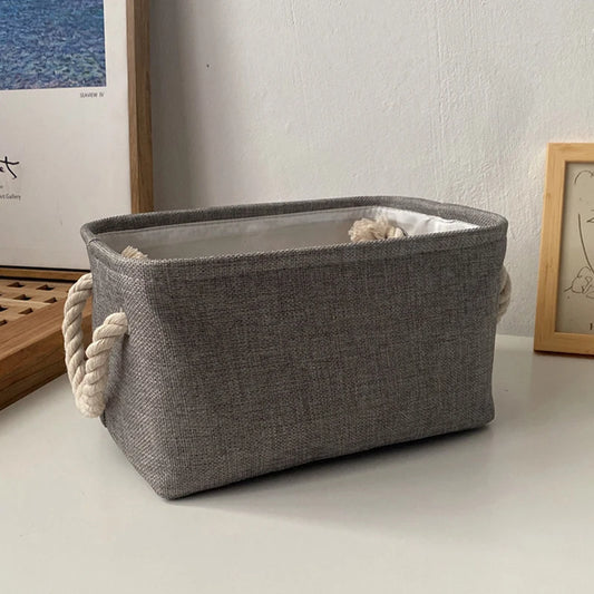 Double-Layer Linen Storage Basket – Organizer for Baby Toys, Clothes, and Nursery Essentials