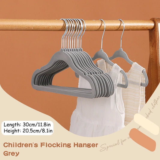 Non-Slip Velvet Kids Hangers – Space-Saving Closet Organizer (10/20 pcs)