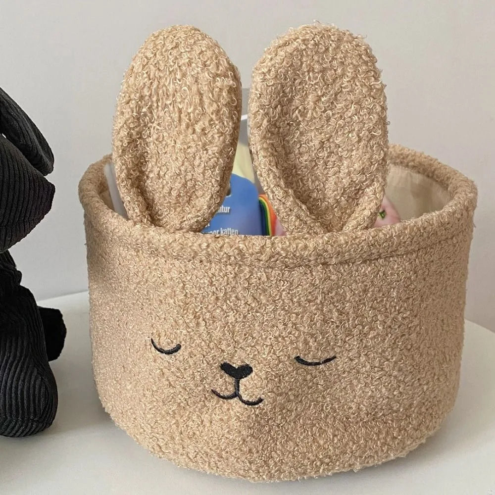 Plush Rabbit Ears Organizer Basket – Soft Storage for Toys, Accessories, and Daily Essentials