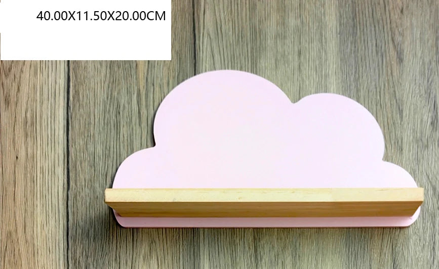 Cloud Wall-Mounted Kids Bookshelf – Wooden Toy & Book Display Shelf for Children’s Room