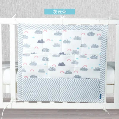 Baby Crib Hanging Organizer with Cartoon Design – Nursery Storage for Diapers, Toys & Bedding