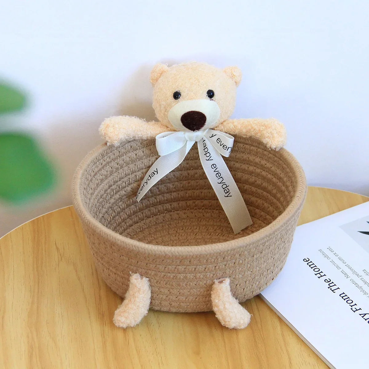 Cartoon Weave Storage Basket – Organizer for Kids’ Toys, Snacks & Small Accessories