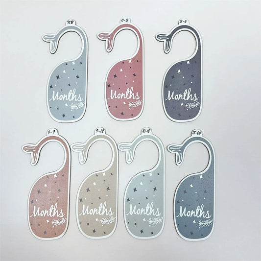 7Pc Whale-Shaped Baby Closet Dividers – Wooden Size Organizers for Newborn to 24 Months