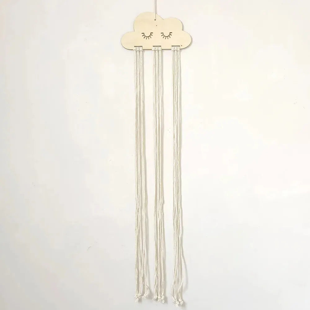 Nordic Style Cloud-Shaped Hair Accessories Organizer – Kids’ Room Storage for Hairpins, Headbands & Bows