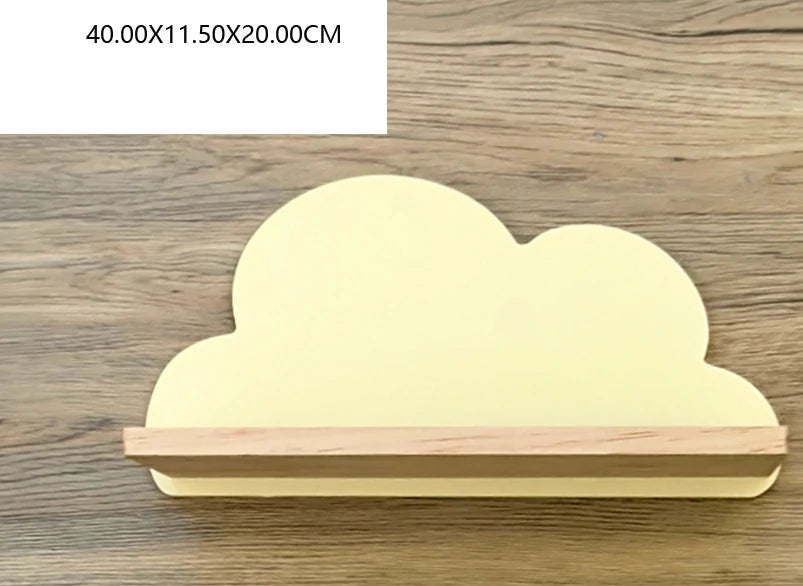 Cloud Wall-Mounted Kids Bookshelf – Wooden Toy & Book Display Shelf for Children’s Room