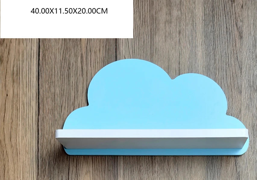 Cloud Wall-Mounted Kids Bookshelf – Wooden Toy & Book Display Shelf for Children’s Room