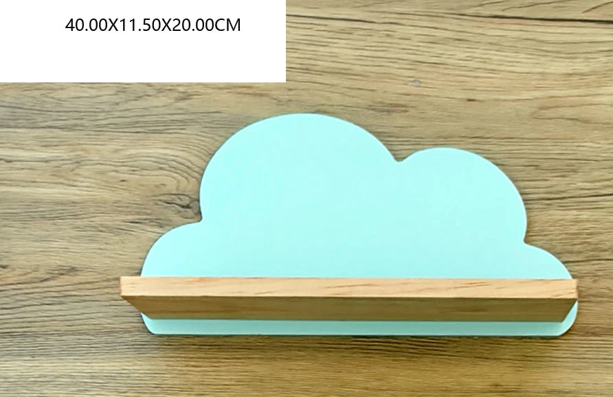 Cloud Wall-Mounted Kids Bookshelf – Wooden Toy & Book Display Shelf for Children’s Room