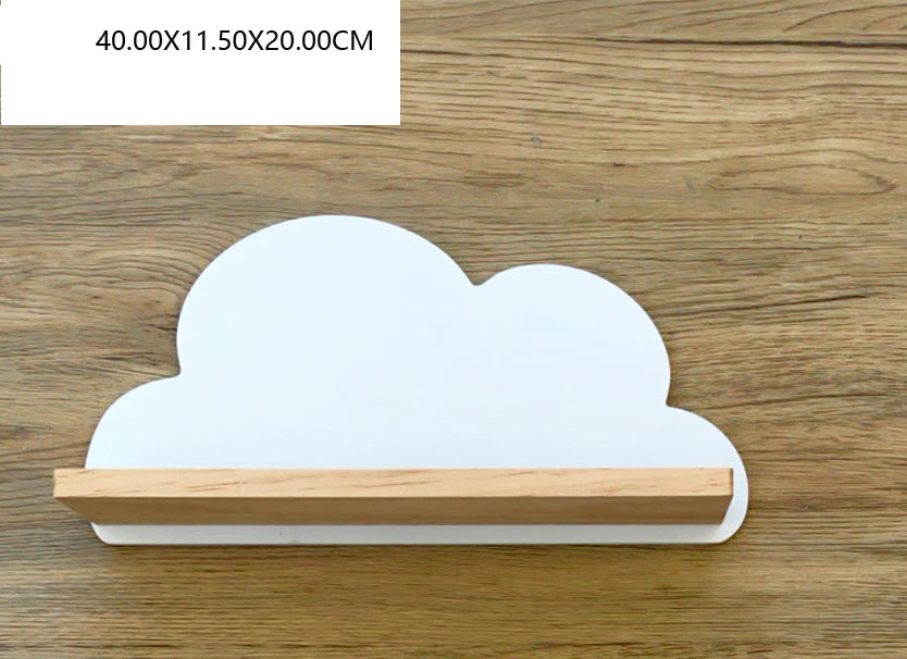 Cloud Wall-Mounted Kids Bookshelf – Wooden Toy & Book Display Shelf for Children’s Room