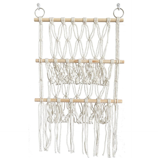 Handmade Cotton Rope Wall Hanging Toy Hammock – Organizer for Kids’ Stuffed Animals & Nursery Toys