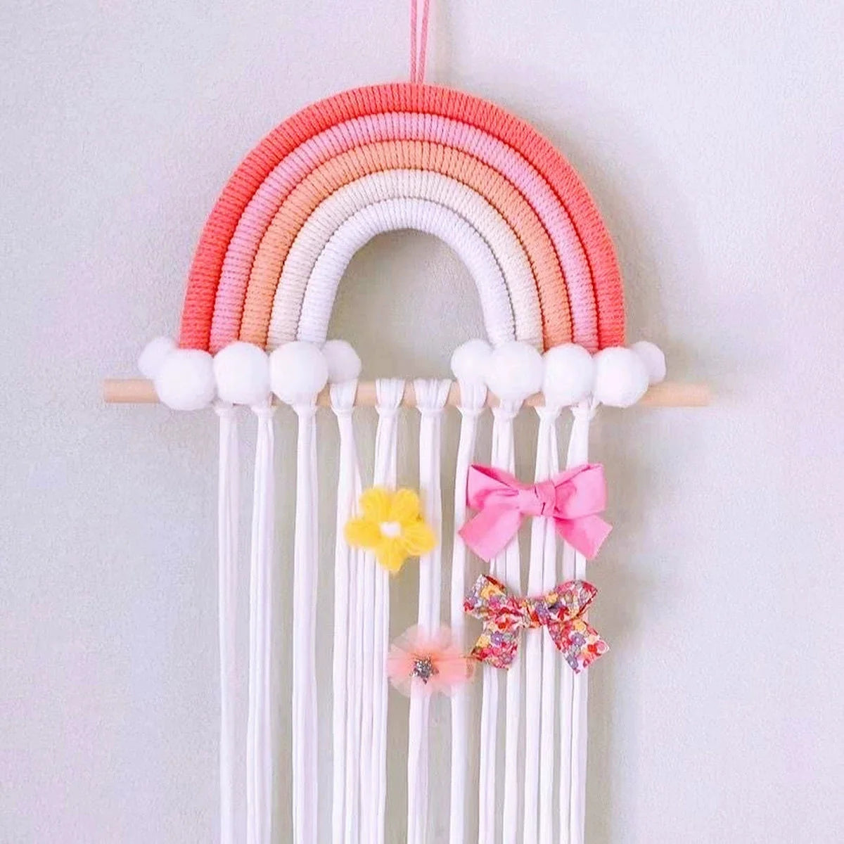 Rainbow Hair Accessories Organizer – Kids’ Room Storage for Headbands, Hair Clips & Tassel Pendants