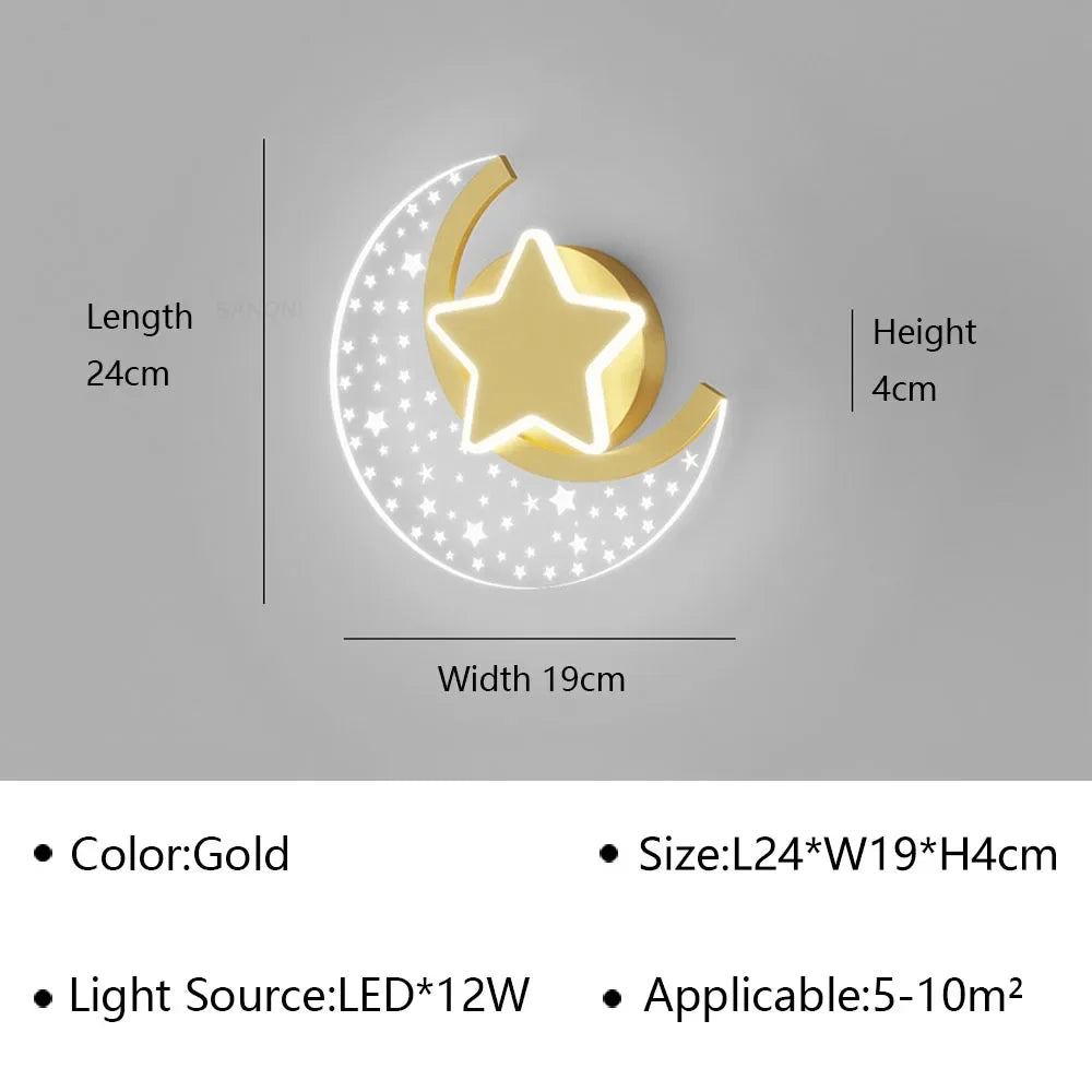 Moon LED Wall Lamp for Kids’ Room