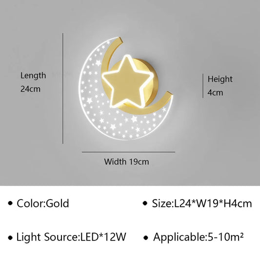 Moon LED Wall Lamp for Kids’ Room