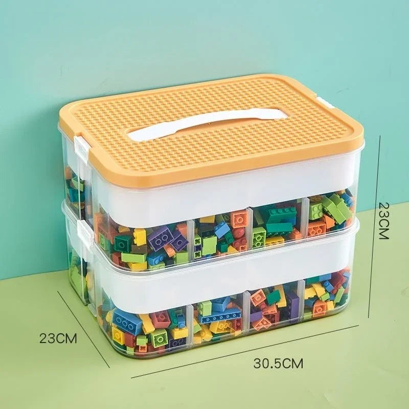 Plastic Storage Box for Kids’ Building Blocks – Organizer for LEGO, Puzzles & Small Toys