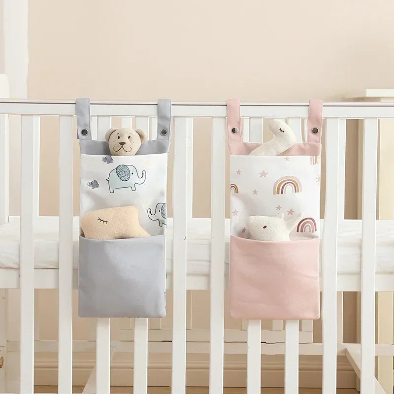 Nursery Hanging Storage Bag – Crib Organizer for Baby Essentials & Toys