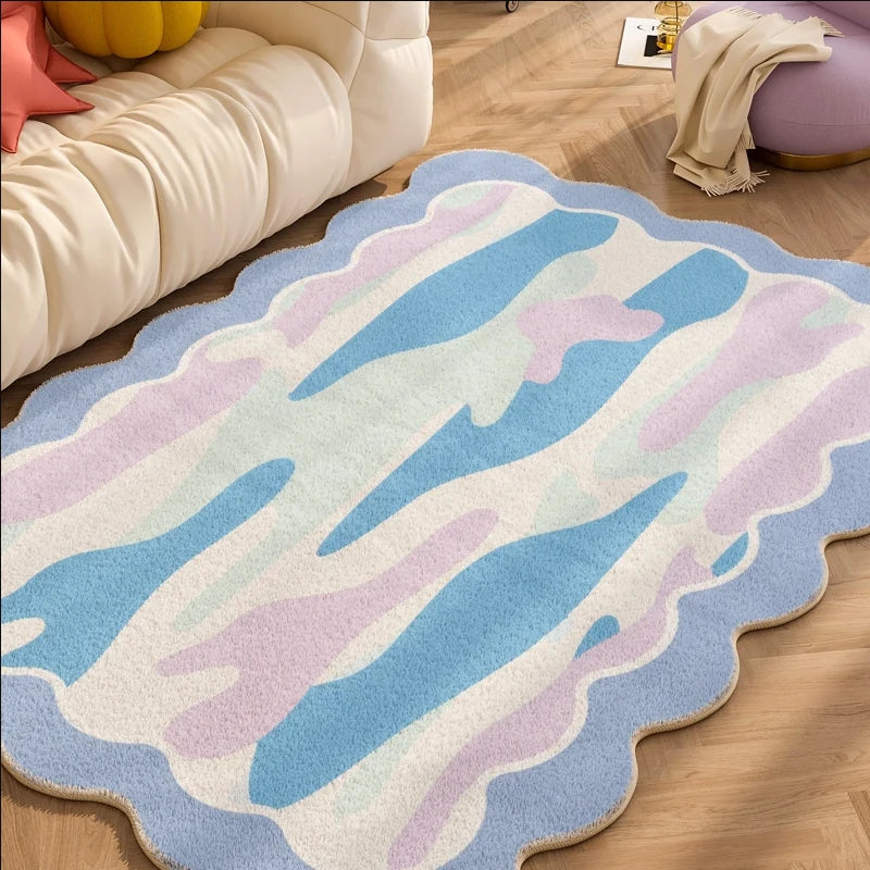 Soft Plaid Plush Rug for Children’s Bedroom – Cozy Fluffy Carpet for Playroom & Home Decor