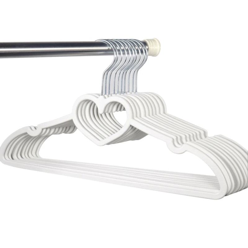 10PCS Kids & Adult Clothes Hangers – Heart-Shaped Durable ABS Hangers for Children’s Room