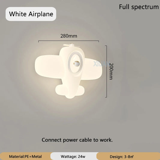 Airplane LED Wall Lamp – Modern & Cute Night Light for Children’s Bedroom