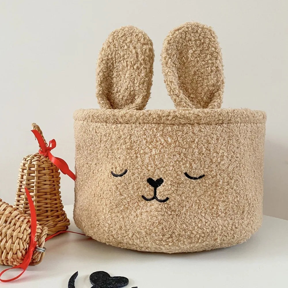 Plush Rabbit Ears Organizer Basket – Soft Storage for Toys, Accessories, and Daily Essentials