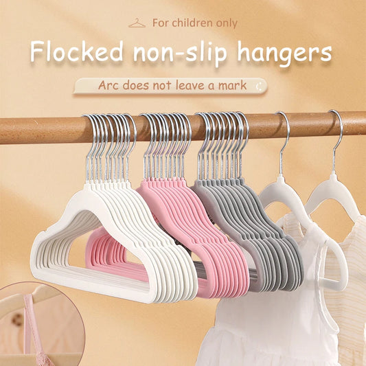 Non-Slip Velvet Kids Hangers – Space-Saving Closet Organizer (10/20 pcs)