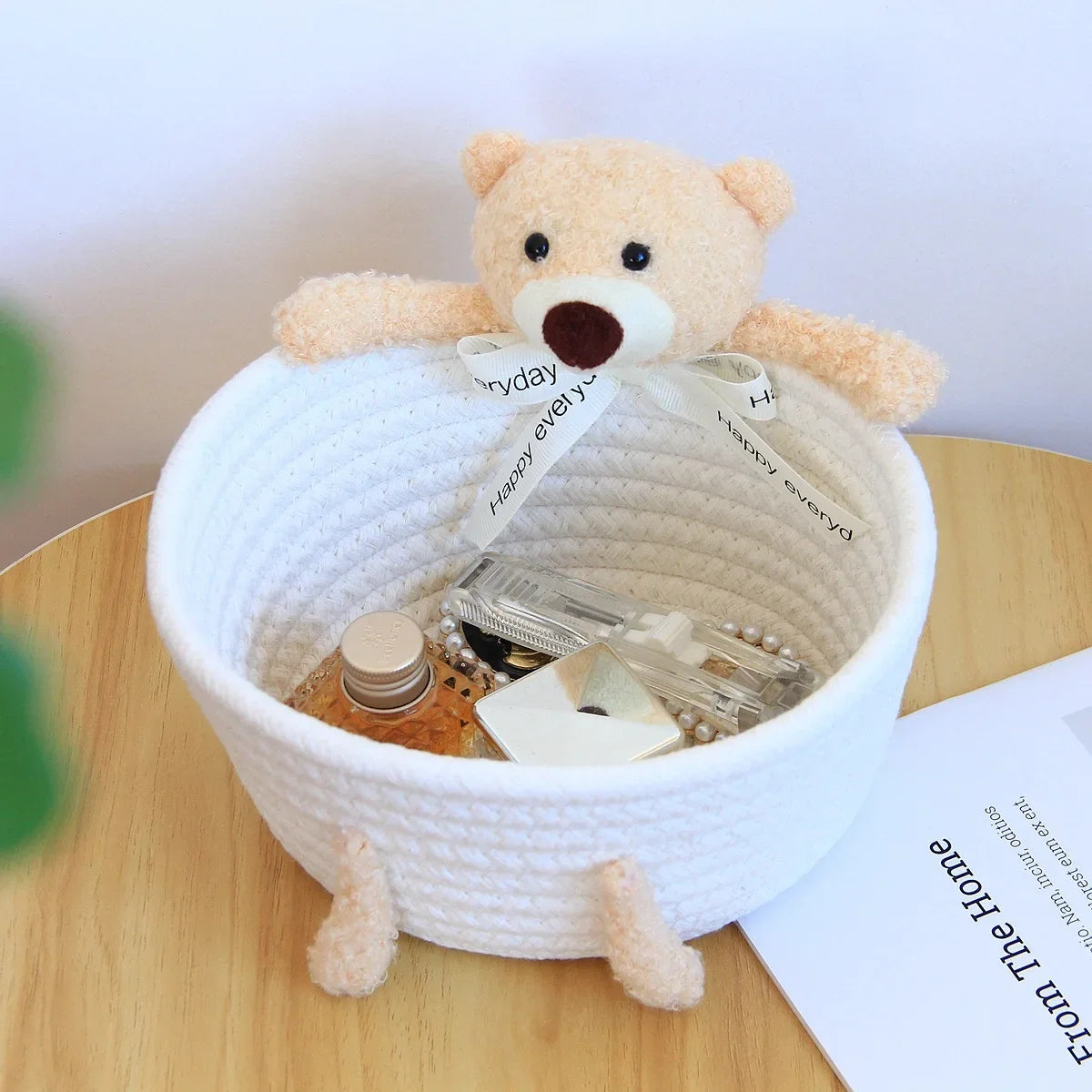 Cartoon Weave Storage Basket – Organizer for Kids’ Toys, Snacks & Small Accessories