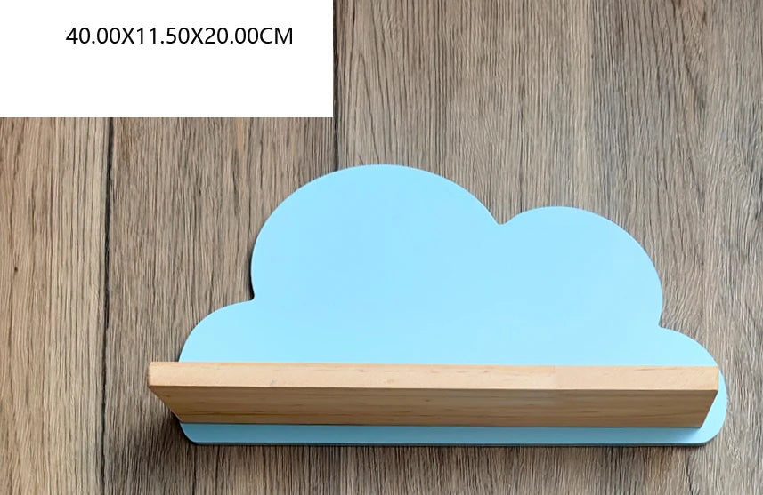 Cloud Wall-Mounted Kids Bookshelf – Wooden Toy & Book Display Shelf for Children’s Room