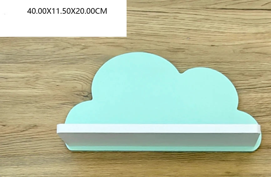 Cloud Wall-Mounted Kids Bookshelf – Wooden Toy & Book Display Shelf for Children’s Room