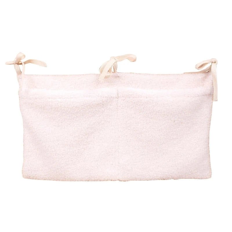 Plush Baby Crib Hanging Storage Organizer with Double Pockets