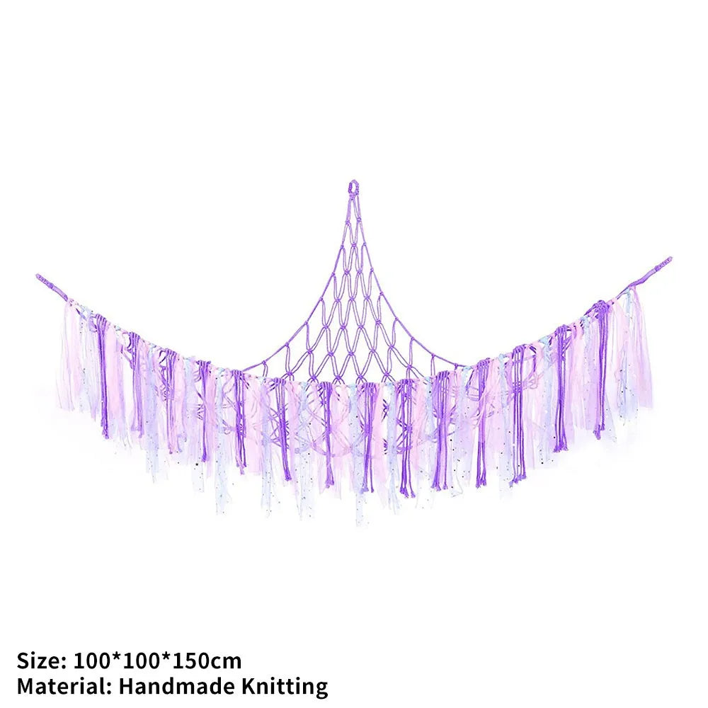 Cotton Rope Hanging Toy Hammock – Woven Mesh Organizer for Nursery & Kids’ Room