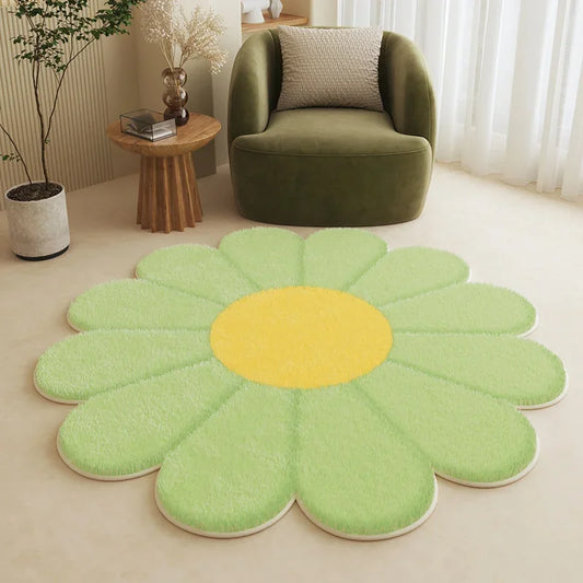 VIKAMA Soft Decorative Flower Rug – Cozy Carpet for Kids’ Bedroom, Coffee Table, and Living Room