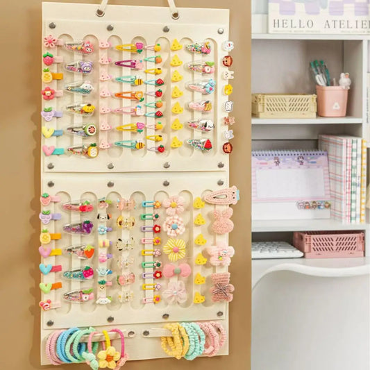 Wall-Mounted Hair Accessories Organizer – Kids’ Room Storage for Hair Clips & Bows