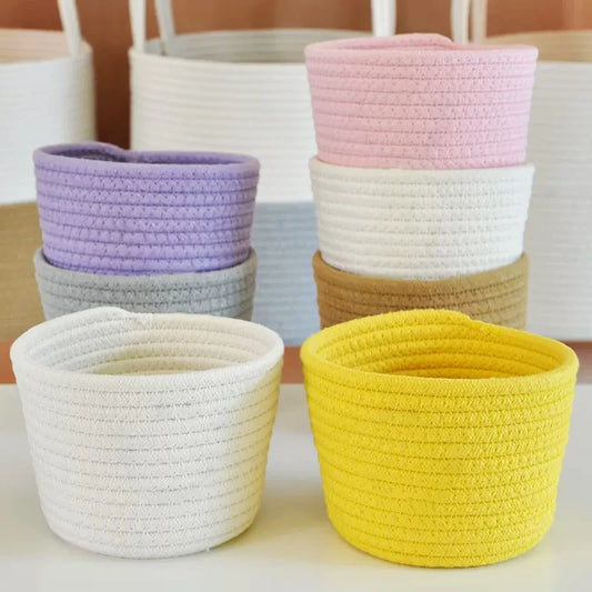 Cotton Rope Storage Basket for Kids – Hand Woven Toy Organizer for Nursery & Playroom