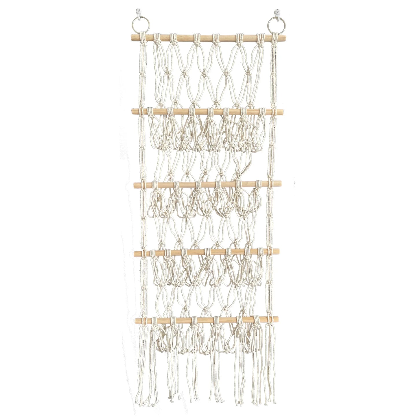 Handmade Cotton Rope Wall Hanging Toy Hammock – Organizer for Kids’ Stuffed Animals & Nursery Toys