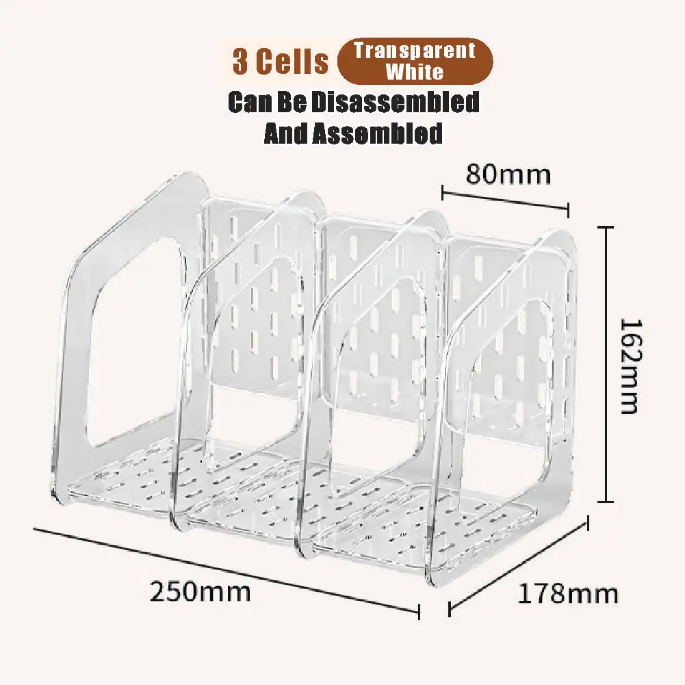 Acrylic Desktop File & Book Organizer – Kids’ Room Storage for School Supplie