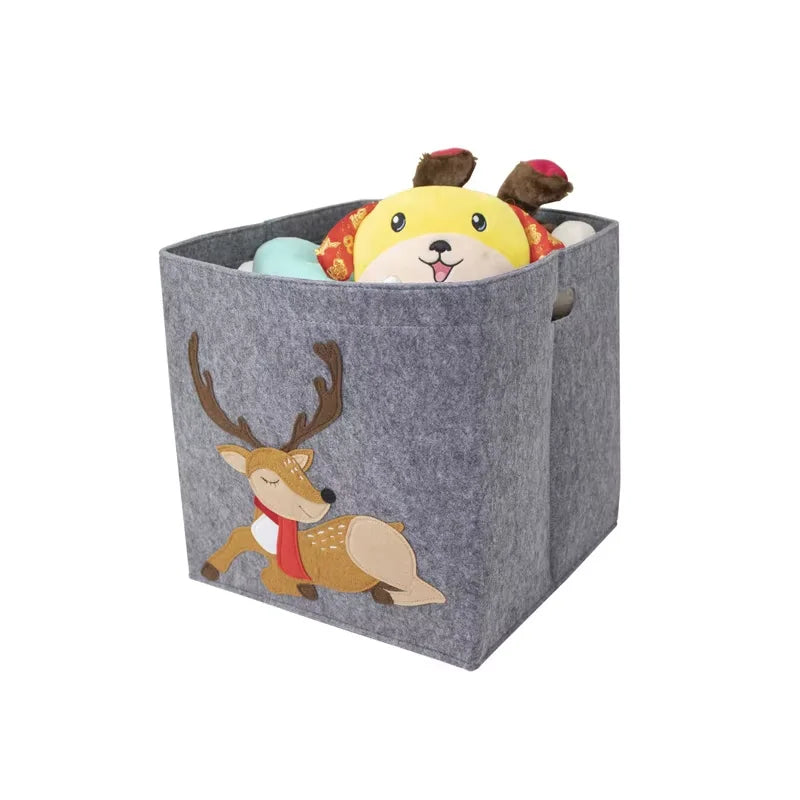 Felt Cube Toy Storage Basket – Foldable Organizer for Children’s Room, Plush Toys & Blocks