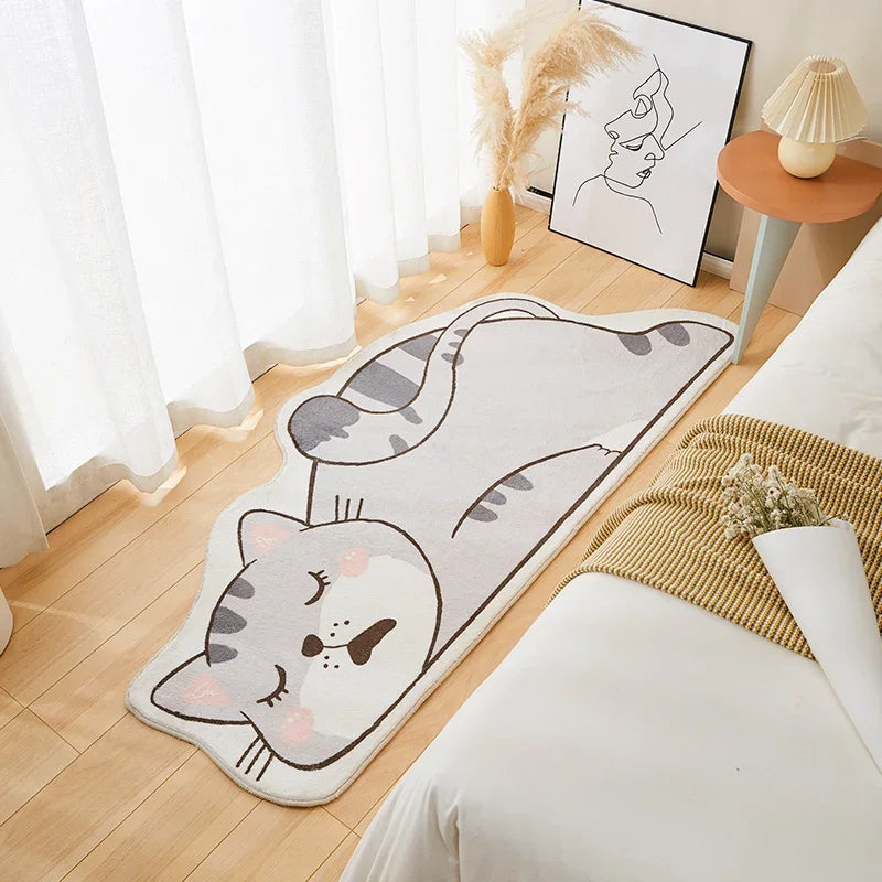 Cartoon Plush Shaped Rug for Children’s Bedroom – Soft Thickened Carpet for Cozy Play & Bedside Decor