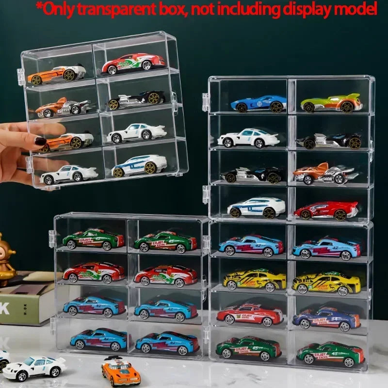 Transparent Stackable Car Display Box – Keep Your Kids’ Model Cars Organized and Dust-Free