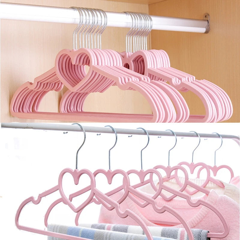 10PCS Kids & Adult Clothes Hangers – Heart-Shaped Durable ABS Hangers for Children’s Room