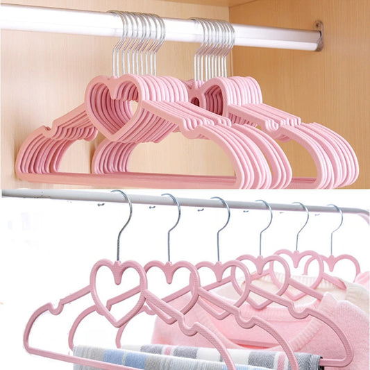 10PCS Kids & Adult Clothes Hangers – Heart-Shaped Durable ABS Hangers for Children’s Room