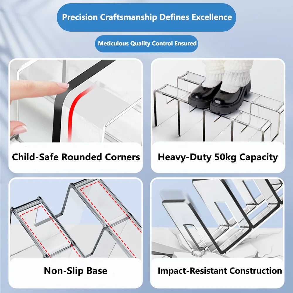Transparent Acrylic Bookstand – Kids’ Room Desktop Organizer for Books & School Supplies
