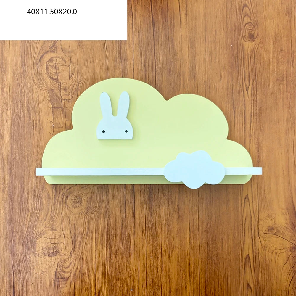 Cloud Wall-Mounted Kids Bookshelf – Wooden Toy & Book Display Shelf for Children’s Room