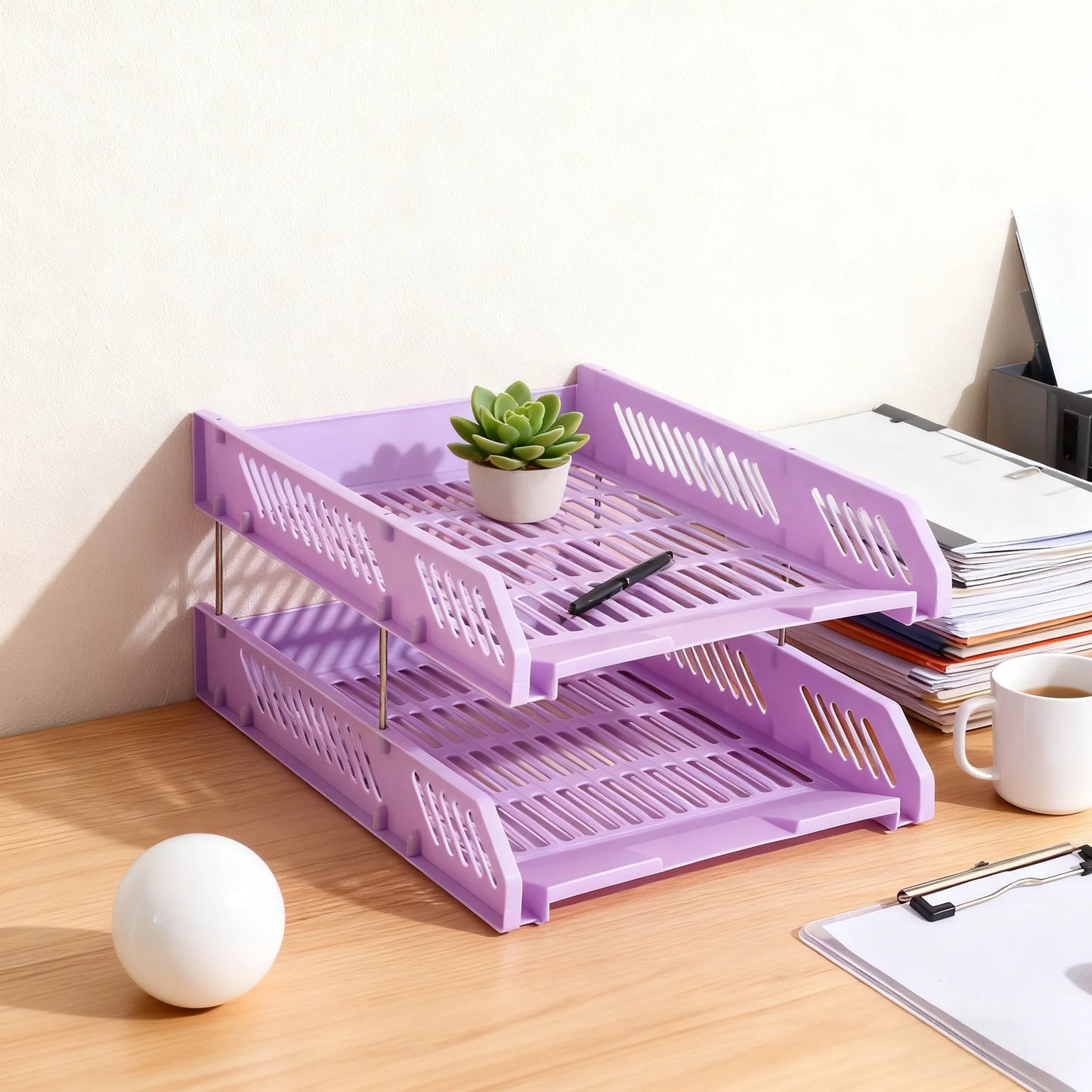 Multi-Layer Desktop File & Book Organizer – Kids’ Room Storage for School Supplie