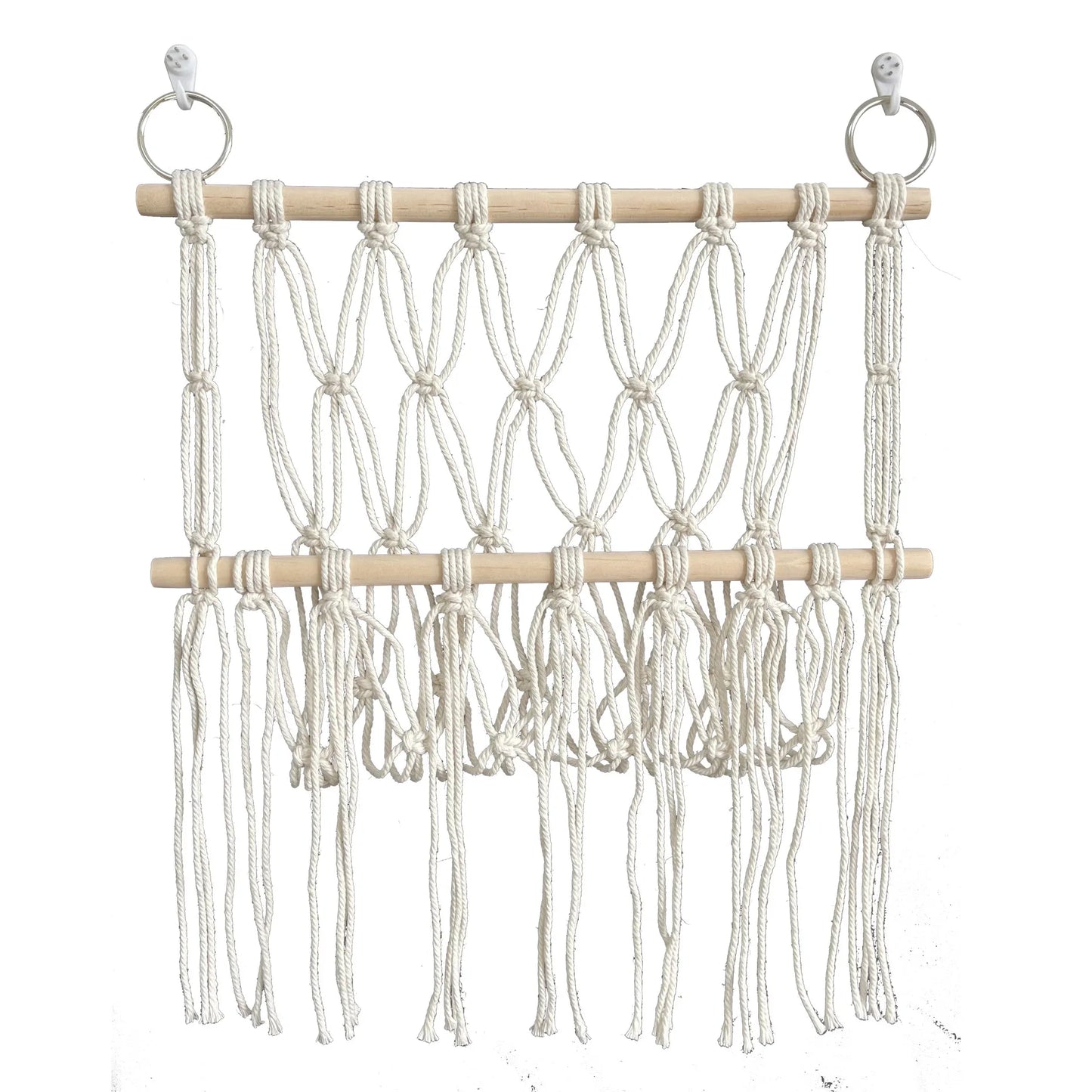 Handmade Cotton Rope Wall Hanging Toy Hammock – Organizer for Kids’ Stuffed Animals & Nursery Toys