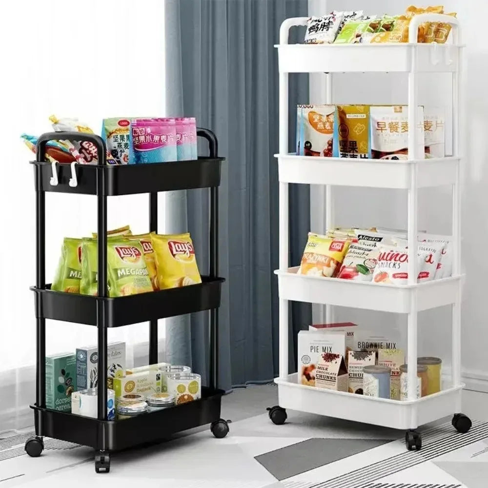 Kids Multi-Layer Storage Trolley with Wheels for Books & Toys