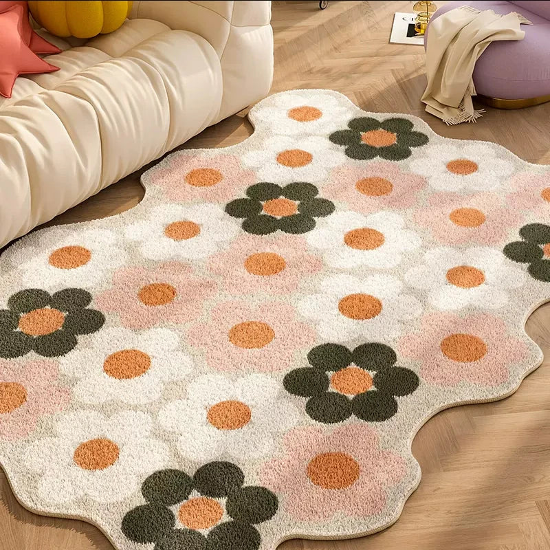 Soft Plaid Plush Rug for Children’s Bedroom – Cozy Fluffy Carpet for Playroom & Home Decor