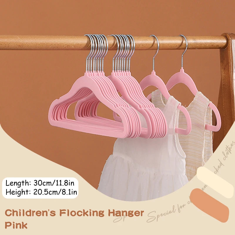 Non-Slip Velvet Kids Hangers – Space-Saving Closet Organizer (10/20 pcs)